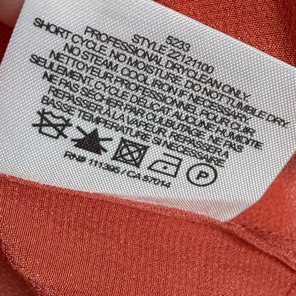 Tory Burch 100% Silk Top Women's Size‎ 6 Coral Pink Short Sleeve Blouse